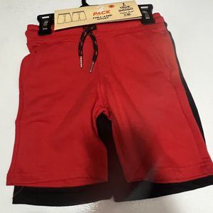 TRUE INDIGO  Boy's  Two (2) Pack Chill-Axed Shorts Red & Black NEW w TAGS